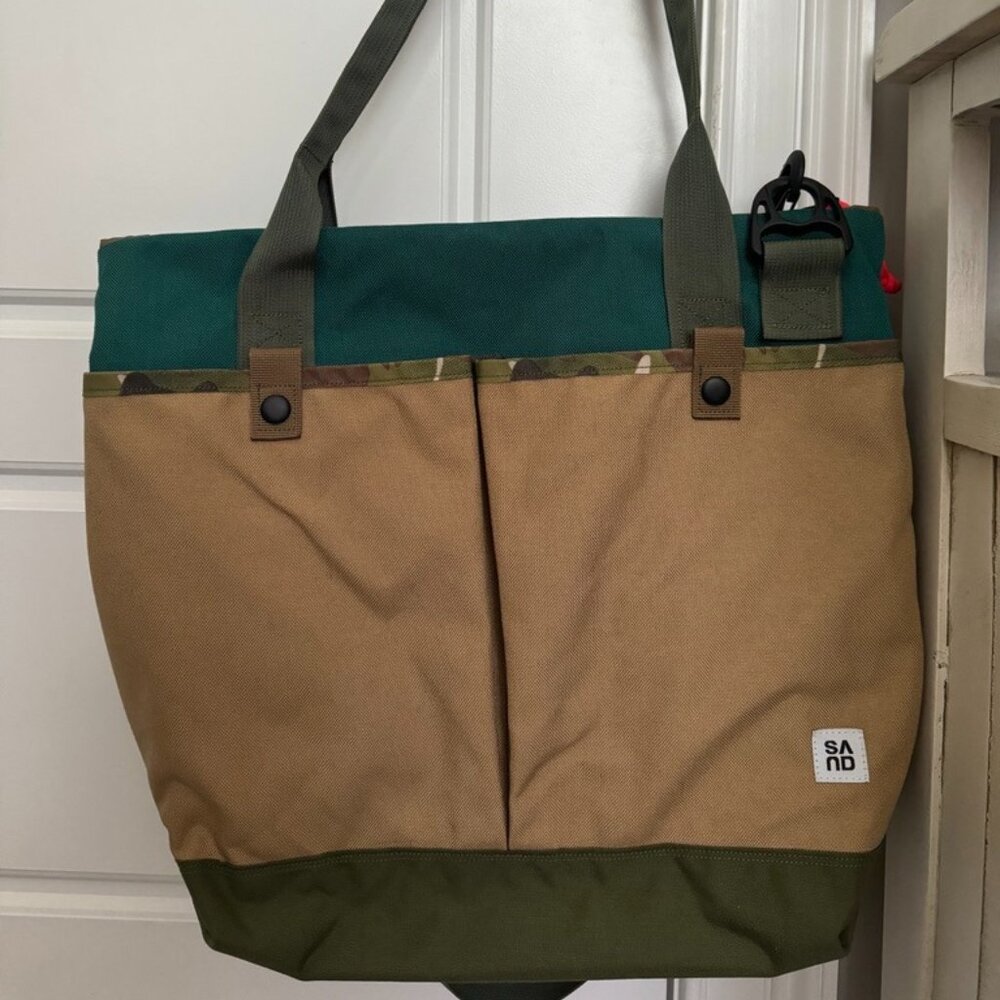 SAND Utility Tote - teal, tan with SAND Path Case